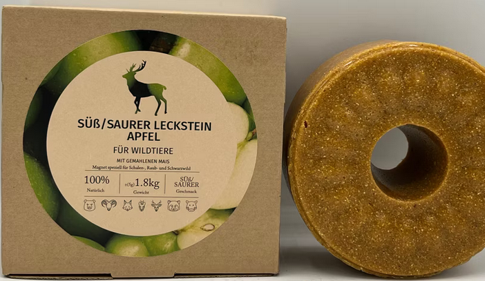 Wildlutscher Leckstein süß/saurer Apfel | bindet und lenkt Wild